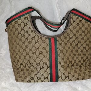 Gucci Tan and Green Shoulder Bag